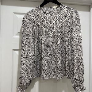 June & Hudson leopard blouse, size Medium